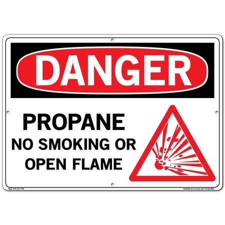 Vestil Aluminum Sign, 14-1/2" H, 20-1/2" W, Rectangle, English, SI-D-70-E-AL-040 SI-D-70-E-AL-040